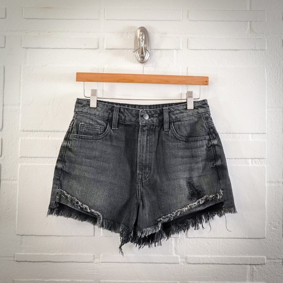 Sofie Mom Distressed Frayed Shorts- Light Blue main image 1